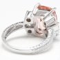 6.20 Carats Natural Morganite and Diamond 14K Solid White Gold Ring