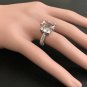 6.20 Carats Natural Morganite and Diamond 14K Solid White Gold Ring