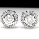 .95Ct Natural Diamond 14k Solid White Gold  Earrings