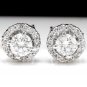 .95Ct Natural Diamond 14k Solid White Gold  Earrings