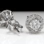 .95Ct Natural Diamond 14k Solid White Gold  Earrings
