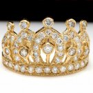1.00Ct Natural Diamond 14K Solid Yellow Gold Crown Ring