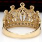 1.00Ct Natural Diamond 14K Solid Yellow Gold Crown Ring