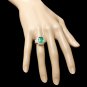5.90Ct Natural Emerald & Diamond 14K Solid Yellow Gold Ring