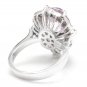 8.15 Carats NATURAL KUNZITE and DIAMOND 14K Solid White Gold Ring