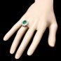 3.65Ct Natural Emerald & Diamond 14K Solid White Gold Ring