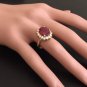 6.70 Carats Red Ruby and Natural Diamond 14K Solid White Gold Ring