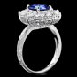 3.60Ct Natural Blue Sapphire & Diamond 14K Solid White Gold Ring