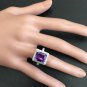 6.05 Carats Natural Amethyst and Diamond 14K Solid White Gold Ring
