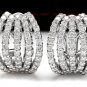 3.60Ct Natural Diamond 18k Solid White Gold Cluster Earrings