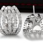 3.60Ct Natural Diamond 18k Solid White Gold Cluster Earrings
