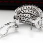 3.60Ct Natural Diamond 18k Solid White Gold Cluster Earrings