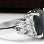 10.70Ct Natural Blue Sapphire & Diamond 14K White Solid Gold Ring