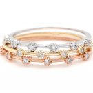 Splendid Set of Three Stackable Rings in 14K Solid Multi Color Gold
