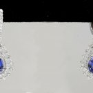 Estate 6.00Ct Natural Tanzanite and Diamond 14K Solid White Gold Earrings