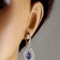 Estate 6.00Ct Natural Tanzanite and Diamond 14K Solid White Gold Earrings