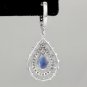 Estate 6.00Ct Natural Tanzanite and Diamond 14K Solid White Gold Earrings