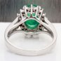 2.70 Carats Natural Emerald & Diamond 14K Solid White Gold Ring