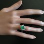 2.70 Carats Natural Emerald & Diamond 14K Solid White Gold Ring