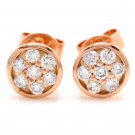 0.25Ct Natural SI1 Diamond 14k Solid Rose Gold  Earrings