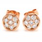 0.25Ct Natural SI1 Diamond 14k Solid Rose Gold Earrings