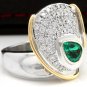 1.50Ct Natural Top Emerald & Diamond Platinum Two Tone Ring