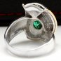 1.50Ct Natural Top Emerald & Diamond Platinum Two Tone Ring