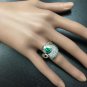 1.50Ct Natural Top Emerald & Diamond Platinum Two Tone Ring