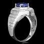 4.60Ct Natural Diamond & Sapphire 14K Solid White Gold Men's Ring
