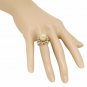 Splendid Natural South Sea Pearl and Diamond 14K Solid Yellow Gold Ring