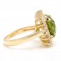 5.50 Carats NATURAL PERIDOT and DIAMOND 14K Solid Yellow Gold Ring