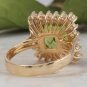 5.50 Carats NATURAL PERIDOT and DIAMOND 14K Solid Yellow Gold Ring