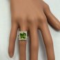 5.50 Carats NATURAL PERIDOT and DIAMOND 14K Solid Yellow Gold Ring