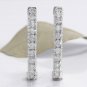 2.25Ct Natural Diamond 14K Solid White Gold Hoop Earrings