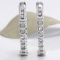 2.25Ct Natural Diamond 14K Solid White Gold Hoop Earrings