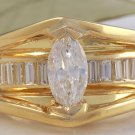 Estate 2.06 Carats Natural VS Diamond 18K Solid Yellow Gold Engagement Ring