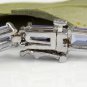 Estate 12.45Ct Natural Tanzanite and Diamond 14K Solid White Gold Bracelet