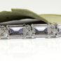 Estate 12.45Ct Natural Tanzanite and Diamond 14K Solid White Gold Bracelet