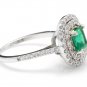 2.00Ct Natural Emerald & Diamond 14K Solid White Gold Ring