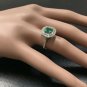 2.00Ct Natural Emerald & Diamond 14K Solid White Gold Ring