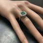 2.00Ct Natural Emerald & Diamond 14K Solid White Gold Ring