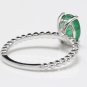 1.20 Carats Natural Emerald 14K Solid White Gold Ring