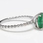 1.20 Carats Natural Emerald 14K Solid White Gold Ring