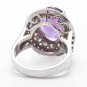 7.20 Carats Natural Amethyst and Diamond 14K Solid White Gold Ring