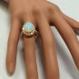 6.00Ct Natural Ethiopian Opal and Diamond 14K Solid Rose Gold Ring