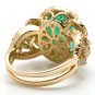 7.30 Carats Natural Emerald & Diamond 14K Solid Yellow Gold Ring