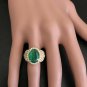 7.30 Carats Natural Emerald & Diamond 14K Solid Yellow Gold Ring