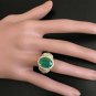 7.30 Carats Natural Emerald & Diamond 14K Solid Yellow Gold Ring