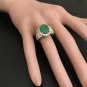 7.30 Carats Natural Emerald & Diamond 14K Solid Yellow Gold Ring