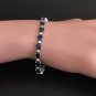16.24Ct Natural Blue Sapphire and Diamond 14K Solid White Gold Bracelet